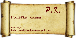 Polifka Kozma névjegykártya